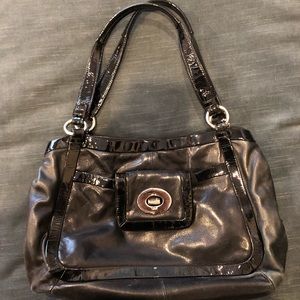 Used Coach Cricket Black Leather Satchel